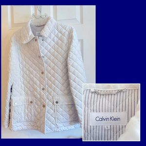 Beautiful White Calvin Klein Quilted Jacket